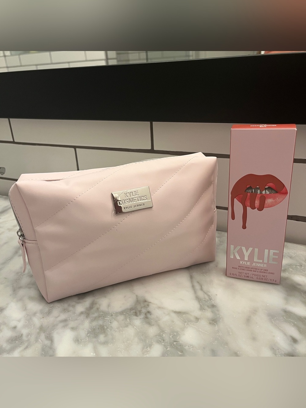 Kylie Cosmetics Matte Lip Kit Duo + Branded Travel Bag - SWEATER WEATHER (704)
